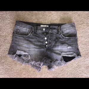 Free People distressed denim shorts